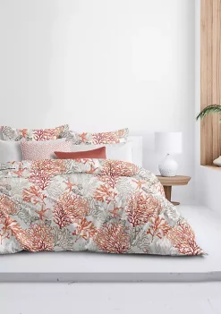 Linens Shop 17 6ix Tailors Fine Linens Reef Coral California King Duvet Cover & 2 Shams Set
