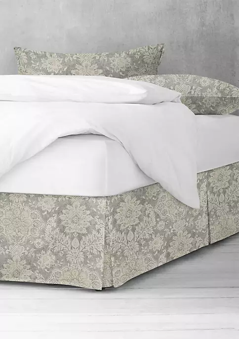 6ix Tailors Fine Linens Osha Taupe/Beige Cal-King Bed Skirt 15" drop 4 6ix Tailors Fine Linens Osha Taupe/Beige Cal-King Bed Skirt 15" drop - Image 2