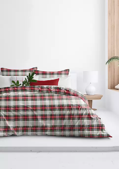 6ix Tailors Fine Linens Royal Plaid Ivory California King Duvet Cover & 2 Shams Set 7 6ix Tailors Fine Linens Royal Plaid Ivory California King Duvet Cover & 2 Shams Set - Image 5