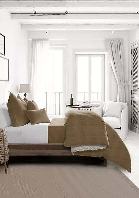 6ix Tailors Fine Linens Rocha Cognac Full/Double Duvet Cover & 2 Shams Set 5 6ix Tailors Fine Linens Rocha Cognac Full/Double Duvet Cover & 2 Shams Set - Image 3