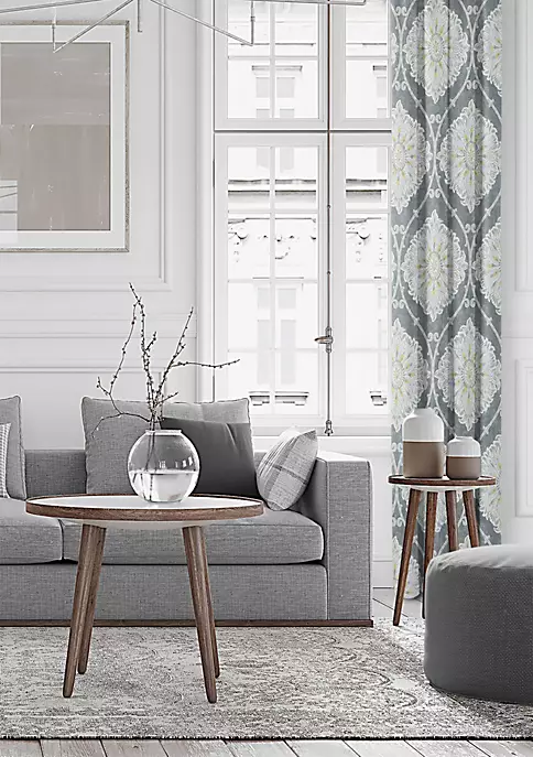 6ix Tailors Fine Linens Bellamy Gray Pole Top Drapery Panel Pair (50" W x 132" L) 6 6ix Tailors Fine Linens Bellamy Gray Pole Top Drapery Panel Pair (50" W x 132" L) - Image 4