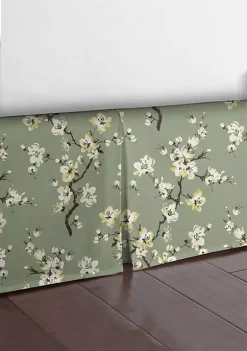 6ix Tailors Fine Linens Sakura Green Cal-King Bed Skirt 15" drop -Linens Shop Belk 1136