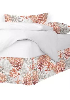 6ix Tailors Fine Linens Reef Coral Full/Double Bed Skirt 15" drop