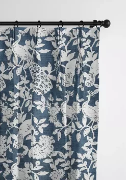 6ix Tailors Fine Linens Lark Navy Pinch Pleat Drapery Panel Pair (40" W x 84" L) -Linens Shop Belk 1161