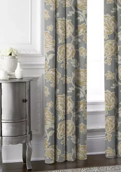 6ix Tailors Fine Linens Golden Bloom Barley Pinch Pleat Drapery Panel Pair (20" W x 84" L) -Linens Shop Belk 1167