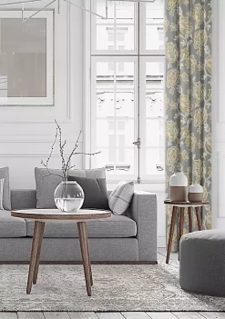 6ix Tailors Fine Linens Golden Bloom Barley Pinch Pleat Drapery Panel Pair (20" W x 84" L) -Linens Shop Belk 1168