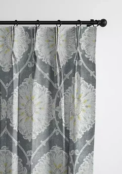 6ix Tailors Fine Linens Bellamy Gray Pinch Pleat Drapery Panel Pair (20" W x 144" L)