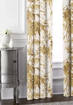 6ix Tailors Fine Linens Bamboo Harvest Gold Pinch Pleat Drapery Panel Pair (20" W x 84" L) -Linens Shop Belk 1239