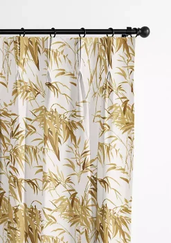 6ix Tailors Fine Linens Bamboo Harvest Gold Pinch Pleat Drapery Panel Pair (20" W x 84" L) -Linens Shop Belk 1242