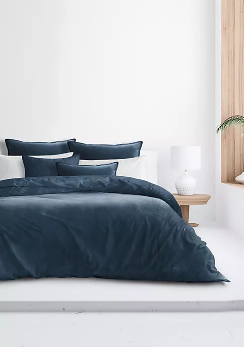 6ix Tailors Fine Linens Basic Velvet Marine Twin Duvet Cover & 1 Sham Set 3 6ix Tailors Fine Linens Basic Velvet Marine Twin Duvet Cover & 1 Sham Set