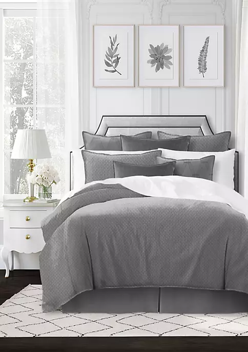 6ix Tailors Fine Linens Sheena Graphite King Duvet Cover & 2 Shams Set 4 6ix Tailors Fine Linens Sheena Graphite King Duvet Cover & 2 Shams Set - Image 2