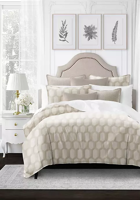 6ix Tailors Fine Linens Isabella Natural King Comforter & 2 Shams Set 7 6ix Tailors Fine Linens Isabella Natural King Comforter & 2 Shams Set - Image 5