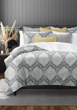 6ix Tailors Fine Linens Bellamy Gray Twin Coverlet & 1 Sham Set -Linens Shop Belk 1301