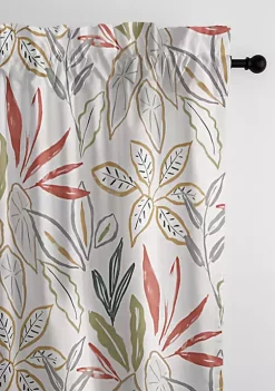 6ix Tailors Fine Linens Fall Foliage Beige Pole Top Drapery Panel Pair (50" W x 96" L) -Linens Shop Belk 1342
