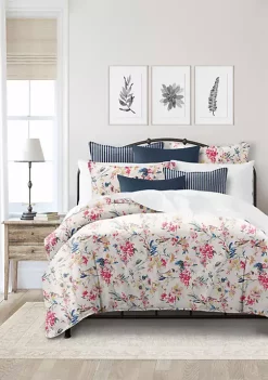 6ix Tailors Fine Linens Melody Indigo Twin Duvet Cover & 1 Sham Set -Linens Shop Belk 1344