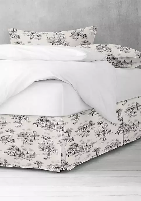 6ix Tailors Fine Linens Auclair Gray Full/Double Bed Skirt 18" drop 4 6ix Tailors Fine Linens Auclair Gray Full/Double Bed Skirt 18" drop - Image 2