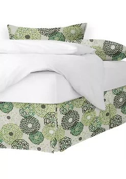 6ix Tailors Fine Linens Garden Stow Green Cal-King Bed Skirt 15" drop