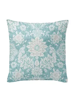 6ix Tailors Fine Linens Osha Aqua/Teal 24" SQ Decor Pillow (Feather Insert)