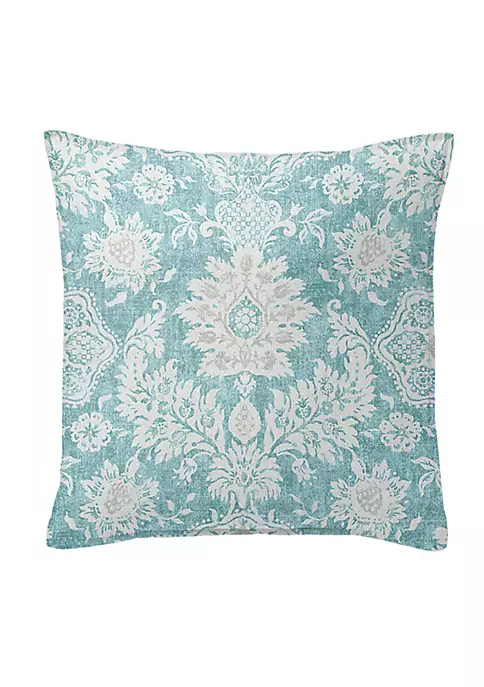 6ix Tailors Fine Linens Osha Aqua/Teal 24" SQ Decor Pillow (Feather Insert) 3 6ix Tailors Fine Linens Osha Aqua/Teal 24" SQ Decor Pillow (Feather Insert)