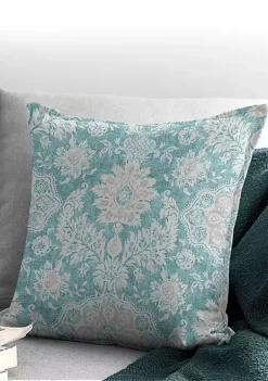 6ix Tailors Fine Linens Osha Aqua/Teal 24" SQ Decor Pillow (Feather Insert) 6 6ix Tailors Fine Linens Osha Aqua/Teal 24" SQ Decor Pillow (Feather Insert) -Linens Shop Belk 1377