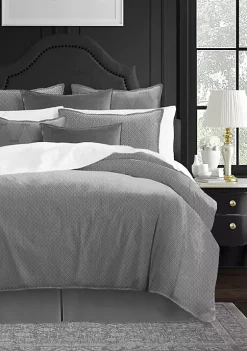 6ix Tailors Fine Linens Sheena Graphite King Comforter & 2 Shams Set -Linens Shop Belk 1428