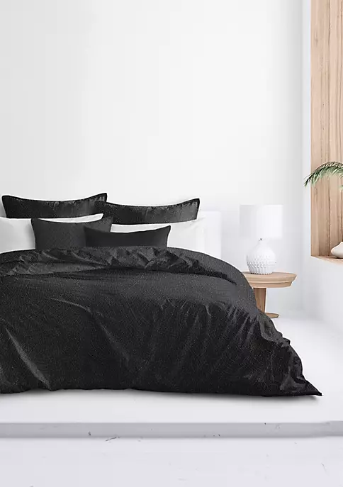 6ix Tailors Fine Linens Eva Black King Duvet Cover & 2 Shams Set 5 6ix Tailors Fine Linens Eva Black King Duvet Cover & 2 Shams Set - Image 3