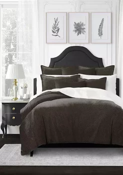 6ix Tailors Fine Linens Eva Chocolate King Comforter & 2 Shams Set -Linens Shop Belk 1485
