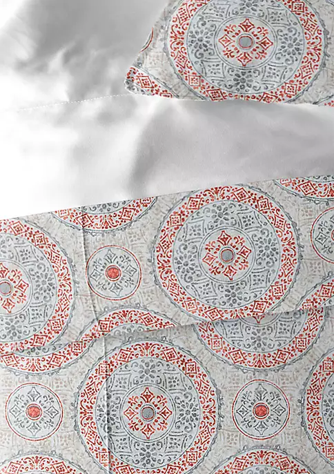 6ix Tailors Fine Linens Zayla Coral California King Duvet Cover & 2 Shams Set 6 6ix Tailors Fine Linens Zayla Coral California King Duvet Cover & 2 Shams Set - Image 4