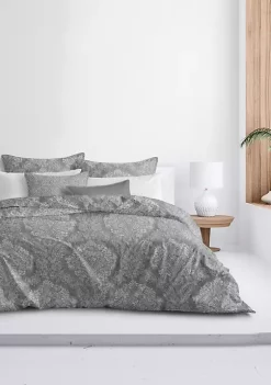 6ix Tailors Fine Linens Ophelia Gray California King Duvet Cover & 2 Shams Set