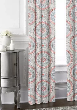 6ix Tailors Fine Linens Zayla Coral Pole Top Drapery Panel Pair (50" W x 144" L) -Linens Shop Belk 1555