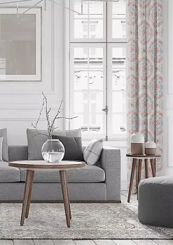 6ix Tailors Fine Linens Zayla Coral Pole Top Drapery Panel Pair (50" W x 144" L) -Linens Shop Belk 1556