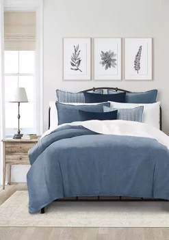6ix Tailors Fine Linens Basic Denim Blue Twin Comforter & 1 Sham Set