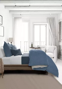 6ix Tailors Fine Linens Basic Denim Blue Twin Comforter & 1 Sham Set -Linens Shop Belk 1575