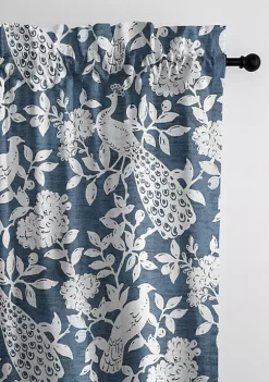 6ix Tailors Fine Linens Lark Navy Pole Top Drapery Panel Pair (50" W x 108" L)