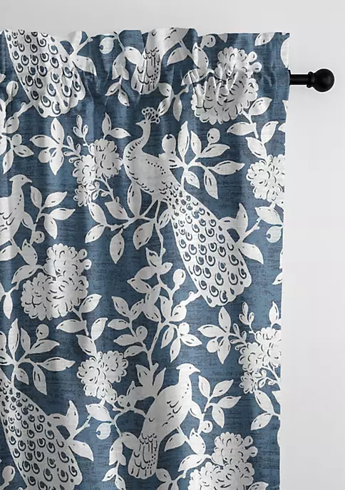 6ix Tailors Fine Linens Lark Navy Pole Top Drapery Panel Pair (50" W x 108" L) 8 6ix Tailors Fine Linens Lark Navy Pole Top Drapery Panel Pair (50" W x 108" L) - Image 6