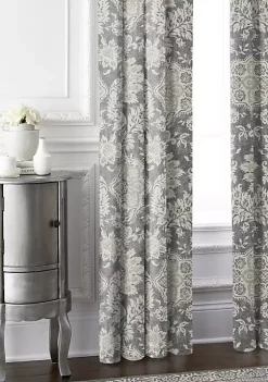 6ix Tailors Fine Linens Osha Mocha/Charcoal Pole Top Drapery Panel Pair (50" W x 96" L) -Linens Shop Belk 1599