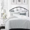 6ix Tailors Fine Linens Basic Ticking Stripes Blue Fog Twin Comforter & 1 Sham Set -Linens Shop Belk 1607
