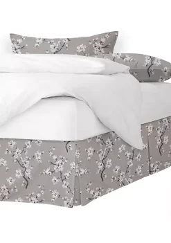 6ix Tailors Fine Linens Sakura Taupe Twin Bed Skirt 18" drop