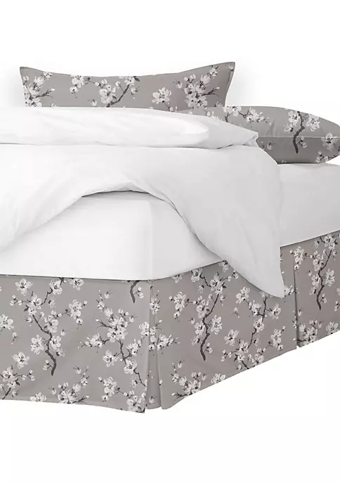 6ix Tailors Fine Linens Sakura Taupe Twin Bed Skirt 18" drop 3 6ix Tailors Fine Linens Sakura Taupe Twin Bed Skirt 18" drop