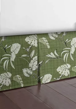 6ix Tailors Fine Linens Tropez Green Full/Double Bed Skirt 15" drop -Linens Shop Belk 1639