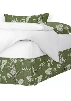 6ix Tailors Fine Linens Tropez Green Full/Double Bed Skirt 15" drop -Linens Shop Belk 1641