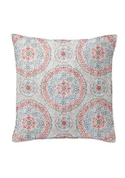 6ix Tailors Fine Linens Zayla Coral 24" SQ Decor Pillow (Feather Insert)