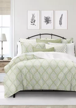 6ix Tailors Fine Linens Cressida Green Tea California King Comforter & 2 Shams Set