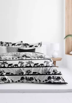 6ix Tailors Fine Linens Safari White King Duvet Cover & 2 Shams Set -Linens Shop Belk 1763