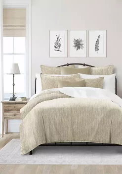 6ix Tailors Fine Linens Woodward Beige Twin Comforter & 1 Sham Set -Linens Shop Belk 1838