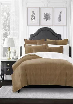 6ix Tailors Fine Linens Rocha Cognac Full/Double Comforter & 2 Shams Set -Linens Shop Belk 1843