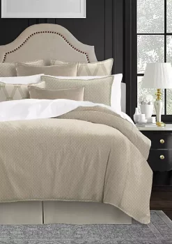 6ix Tailors Fine Linens Sheena Linen Full/Double Comforter & 2 Shams Set -Linens Shop Belk 1847