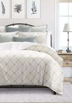 6ix Tailors Fine Linens Chelsea Ivory Full/Double Duvet Cover & 2 Shams Set -Linens Shop Belk 1857