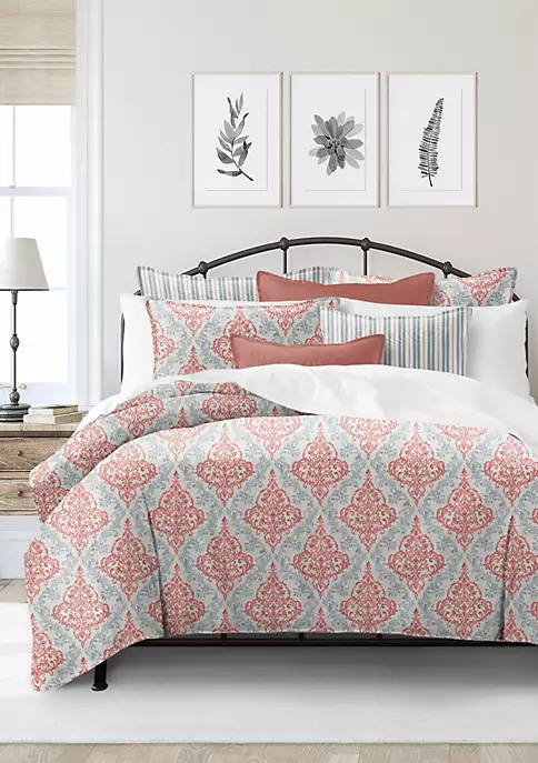 6ix Tailors Fine Linens Adira Coral King Duvet Cover & 2 Shams Set 4 6ix Tailors Fine Linens Adira Coral King Duvet Cover & 2 Shams Set - Image 2
