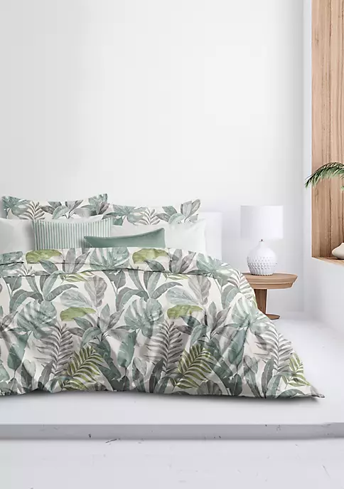 6ix Tailors Fine Linens Palm Bay Seafoam California King Duvet Cover & 2 Shams Set 7 6ix Tailors Fine Linens Palm Bay Seafoam California King Duvet Cover & 2 Shams Set - Image 5